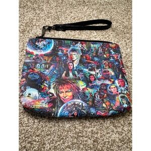 Labyrinth Movie Collage Wristlet Clutch David Bowie Jareth Black Faux Leather